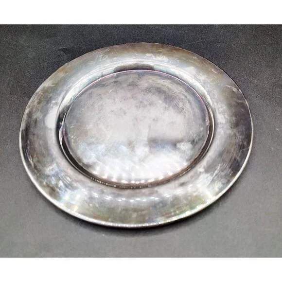 Vintage Dessert Bread Plate Wm. A. Rogers 6" Silverplate Monogrammed “K” Tarnish - Picture 8 of 13